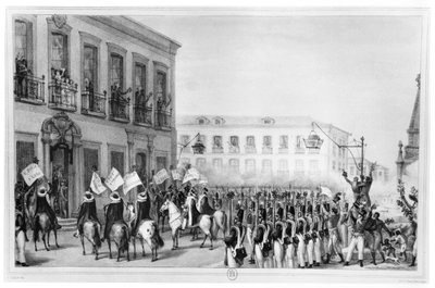 The Acclamation of Pedro I Emperor of Brazil, Rio de Janeiro, 7th April 1831, illustration from 